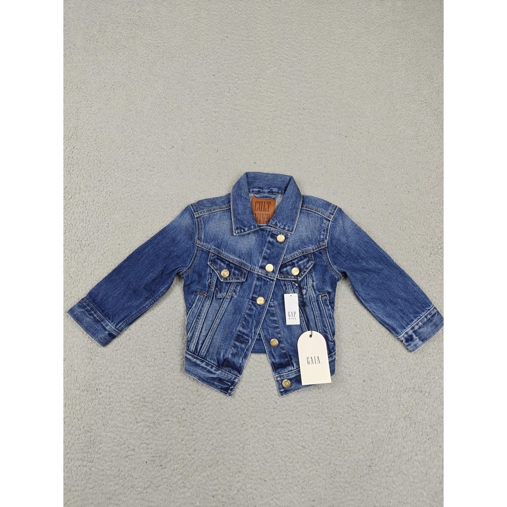 Cult Gaia X Gap Jacket Youth‎ 6-7 Blue Denim Trucker Button Front Pockets